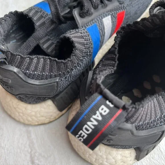 adidas NMD R1 PrimeKnit Tri Color Black Boosts Red White Blue Size 5